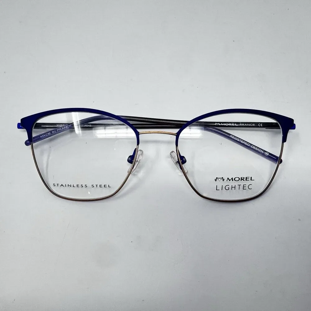 Morel Lightec 30252L 53-18-140 Eyeglass Frames Blue Bronze France